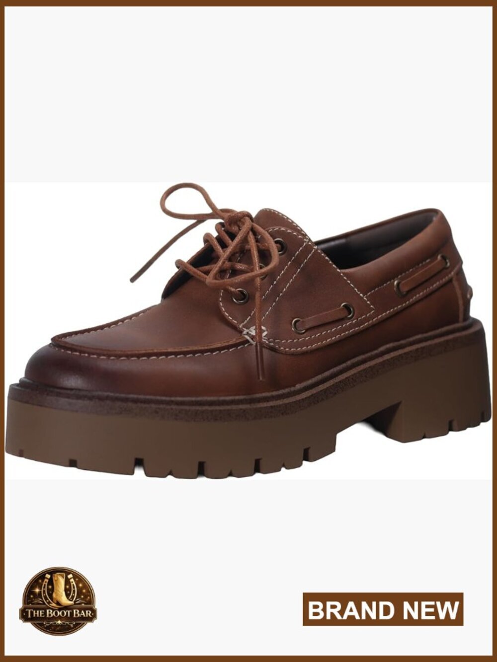 Women's Oxford Shoes Lace-Up Low Platform Heel Non-Slip Sole Versatile Wear
